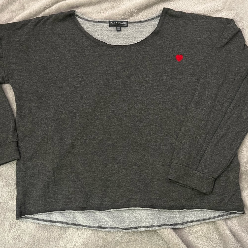 PJ Salvage Sweatshirt with red embroidered heat logo, so soft & comfy! Like new